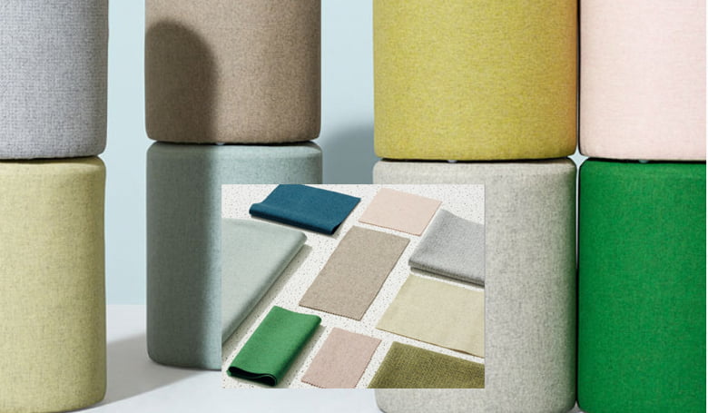 Scherm uitlaat staart Gerecycled wollen vilt meubelstoffen in pasteltinten - Kleur op Kleur  Interieur